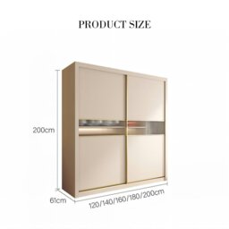 Rackhams Jansen Sliding Door Wardrobe - Cream - 160 x 60 x 200cm - thumbnail 3
