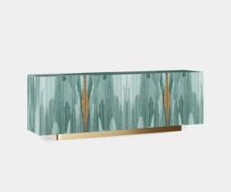 Rackhams Force Sideboard: Textured Eucalyptus Veneer with Aged Brass Accents - thumbnail 2