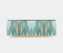 Rackhams Force Sideboard: Textured Eucalyptus Veneer with Aged Brass Accents