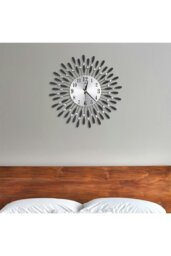 Rackhams 37.5cm Dia Drop-Shape Arabic Numeral Metal Silent Wall Clock with Crystal, Black - Black - thumbnail 2