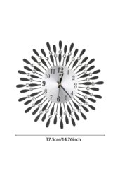 Rackhams 37.5cm Dia Drop-Shape Arabic Numeral Metal Silent Wall Clock with Crystal, Black - Black - thumbnail 6