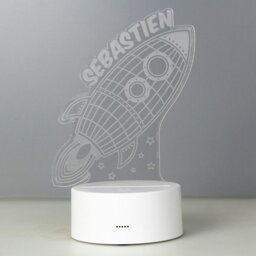 Rackhams Personalised Space Rocket LED Colour Changing Wireframe Night Light - thumbnail 4