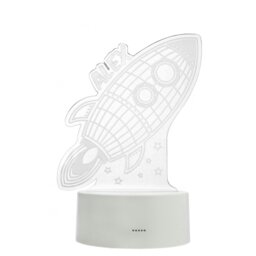 Rackhams Personalised Space Rocket LED Colour Changing Wireframe Night Light - thumbnail 2