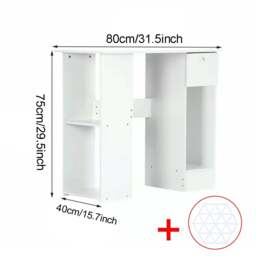 Rackhams Computer Desk H Shaped PC Laptop Gaming Table W/ Book Shelves Bookcase UK - White - thumbnail 3