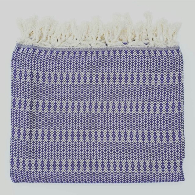 Rackhams Nora Cotton Reversible Throw Blanket - Royal Purple - image 1