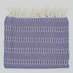 Rackhams Nora Cotton Reversible Throw Blanket - Royal Purple