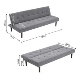 Rackhams 4ft Sofa Bed Contemporary Convertible Upholstered Green/ Grey - Dark Green - thumbnail 5
