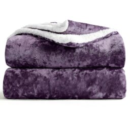 Rackhams Crushed Velvet Sherpa Reverse Throw - Charcoal - thumbnail 3