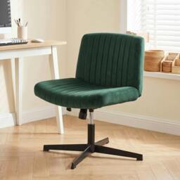 Rackhams Desk Chair with Wide Seat, Thick Padding, Rock Function, Green - thumbnail 1