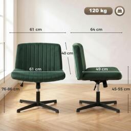 Rackhams Desk Chair with Wide Seat, Thick Padding, Rock Function, Green - thumbnail 3