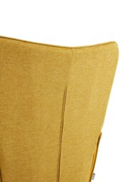 Rackhams Yellow Linen Upholstered Armchair with Footstool - Yellow - thumbnail 5