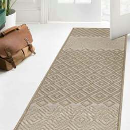 Rackhams Diamond Beige Jute Looking Washable Rug - 120X170 cm - thumbnail 4