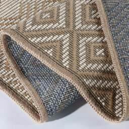 Rackhams Diamond Beige Jute Looking Washable Rug - 120X170 cm - thumbnail 3