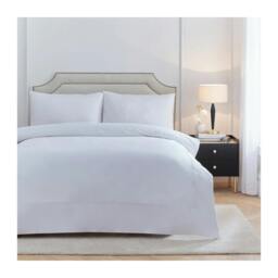 Rackhams Elara Reversible Cotton Embroidered Duvet Cover Set - White - King - White - 100% Cotton - thumbnail 2