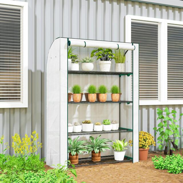 Rackhams Mini Greenhouse Indoor Outdoor Green House with PE Cover, White - image 1