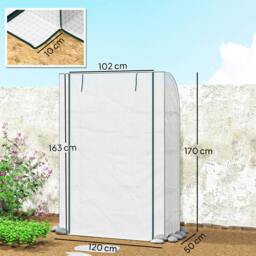 Rackhams Mini Greenhouse Indoor Outdoor Green House with PE Cover, White - thumbnail 3