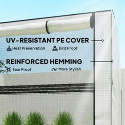 Rackhams Mini Greenhouse Indoor Outdoor Green House with PE Cover, White - thumbnail 5