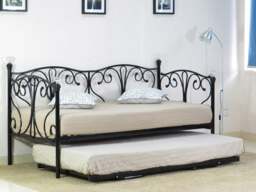 Rackhams Christina Metal Day Bed - Transform Your Space with Versatile Elegance - Black - 2ft6 - No - thumbnail 1