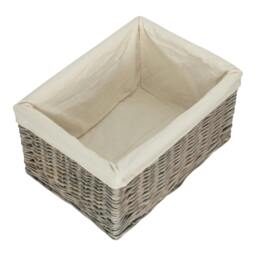 Rackhams Grey Wash White Cotton Lined Willow Storage Baskets - Large - wicker - 1 - thumbnail 5