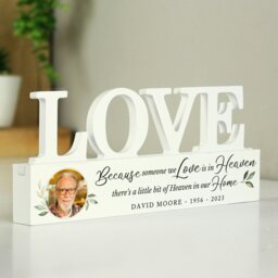 Rackhams Personalised Botanical Memorial Photo Upload Wooden Love Ornament - thumbnail 4