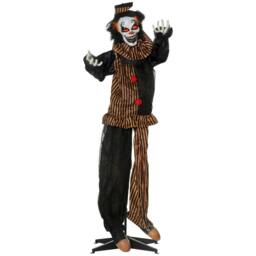 Rackhams 67 Inch Life Size Outdoor Halloween Decorations Talking Circus Clown, Animated Prop Animatronic Decor with Light Up Eyes, Laughter - thumbnail 1