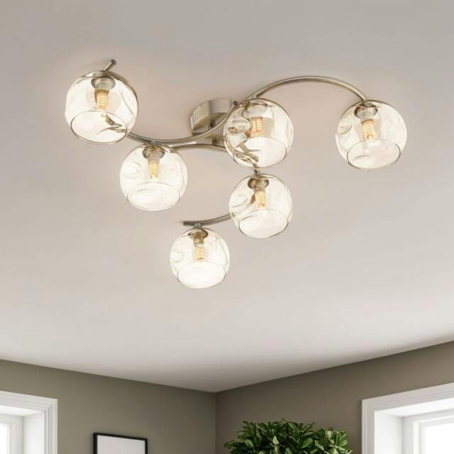 Rackhams Kaitlin 6-Light Antique Brass Semi-Flush Ceiling Light - image 1