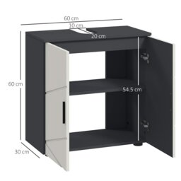 Rackhams Bathroom Vanity Unit, Under Sink Cabinet with Shelf, Light Grey - W10*D20cm - thumbnail 4