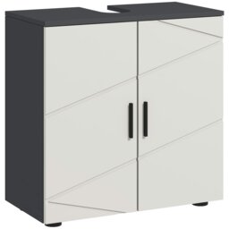 Rackhams Bathroom Vanity Unit, Under Sink Cabinet with Shelf, Light Grey - W10*D20cm - thumbnail 2