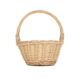 Rackhams Mini Oval Buff Wicker Shopping Basket - thumbnail 2