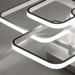 Rackhams New LED Ceiling Light Fixture with Square Lampshades - 6 square shades - thumbnail 4