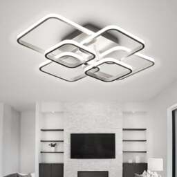 Rackhams New LED Ceiling Light Fixture with Square Lampshades - 6 square shades - thumbnail 2