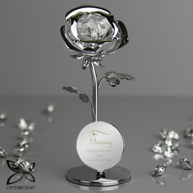 Rackhams Personalised Swirls & Hearts Crystocraft Rose Ornament - image 1
