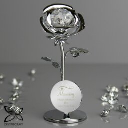 Rackhams Personalised Swirls & Hearts Crystocraft Rose Ornament - thumbnail 1