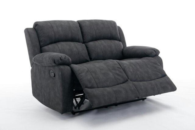 Rackhams Recliner Sofa, Leathaire Fabric Manual Recliner Armchair 105–135 Degrees Recliner Padded Sofa with Adjustable Backrest and Footrest - 2 Seater - image 1