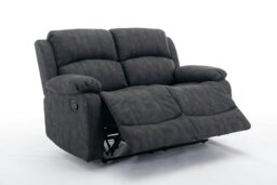 Rackhams Recliner Sofa, Leathaire Fabric Manual Recliner Armchair 105–135 Degrees Recliner Padded Sofa with Adjustable Backrest and Footrest - 2 Seater - thumbnail 1