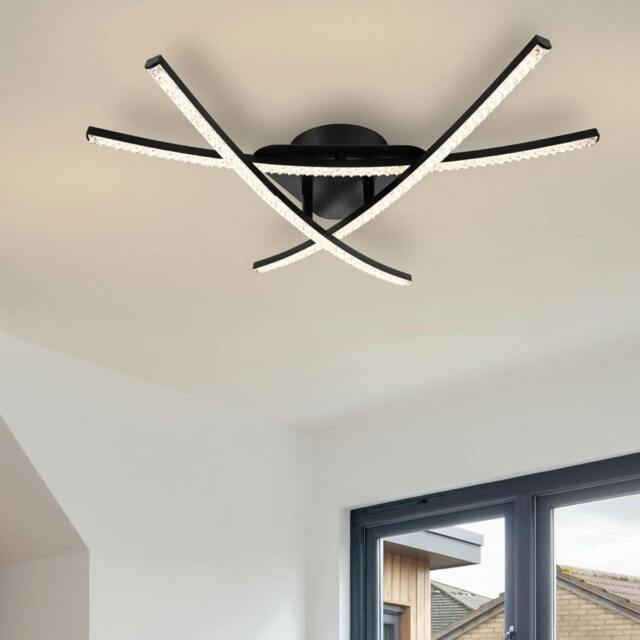 Rackhams Samford 3 Light LED Beaded Ceiling Light - Matt Black - image 1