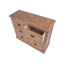 Rackhams Tirolo 6 Drawer Chest of Drawers Bras Drop Handle - Brown - thumbnail 4