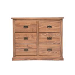 Rackhams Tirolo 6 Drawer Chest of Drawers Bras Drop Handle - Brown - thumbnail 2