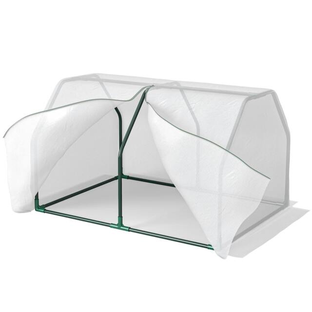 Rackhams Mini Greenhouse Grow House PVC Cover Steel Frame White 99L x 71W x 60H cm - image 1