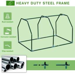 Rackhams Mini Greenhouse Grow House PVC Cover Steel Frame White 99L x 71W x 60H cm - thumbnail 4