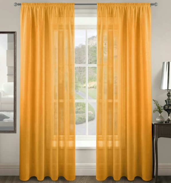 Rackhams Riva Slot Top Voile Panel - 150cm x 122cm - Ochre - image 1