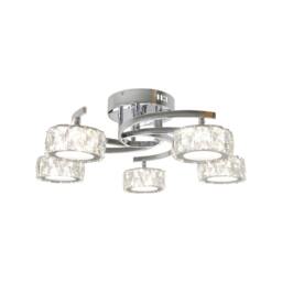 Rackhams Dilan 5-Light Polished Chrome LED Semi-Flush Ceiling Light - thumbnail 2