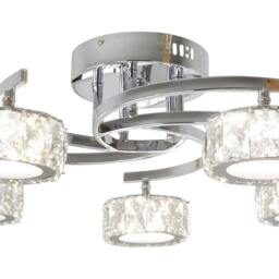 Rackhams Dilan 5-Light Polished Chrome LED Semi-Flush Ceiling Light - thumbnail 4