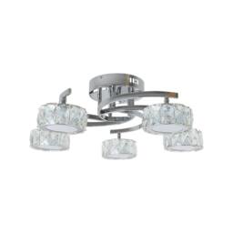 Rackhams Dilan 5-Light Polished Chrome LED Semi-Flush Ceiling Light - thumbnail 3