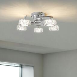 Rackhams Dilan 5-Light Polished Chrome LED Semi-Flush Ceiling Light