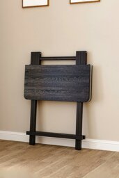 Rackhams Folding Wooden Dining Table 60x60cm - Black - thumbnail 5