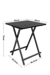 Rackhams Folding Wooden Dining Table 60x60cm - Black - thumbnail 6