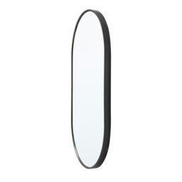 Rackhams 70cm Height Modern Oval Metal Bathroom Wall Mirror Black - thumbnail 4