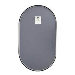 Rackhams 70cm Height Modern Oval Metal Bathroom Wall Mirror Black - thumbnail 6
