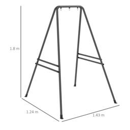 Rackhams Hammock Chair Stand Metal Frame Hammock Stand Only, Black - thumbnail 3
